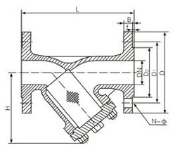 Y型過(guò)濾器原理圖 Y型過(guò)濾器原理圖